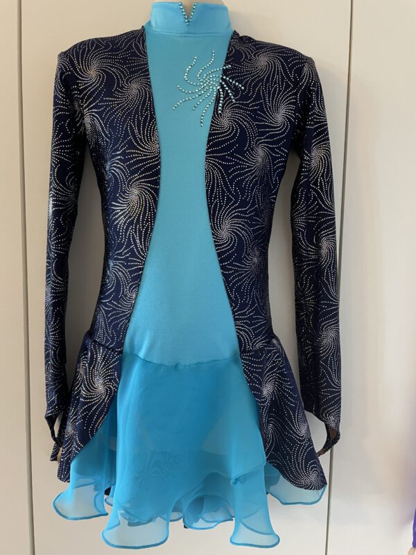 Eiskunstlauf - Kleid Dunkelblau - Türkis   Größe ca. 128       Alter 7-9 Jahre